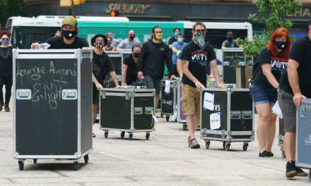 ‘We’re all hurting’: Stagehands, florists, ushers, and other events professionals rally at City Hall